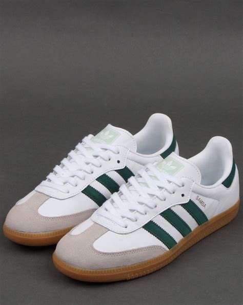 Adidas Sambas green stripe